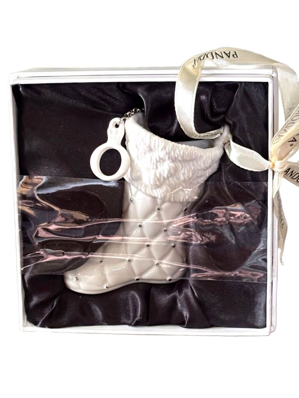 2012 Pandora Limited Edition Porcelain Stocking Christmas Ornament w Box